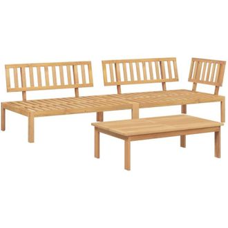 vidaXL Set De Sof&aacute;s De Palets De Jard&iacute;n 3 Pzas Madera Maciza De Acacia Vidaxl
