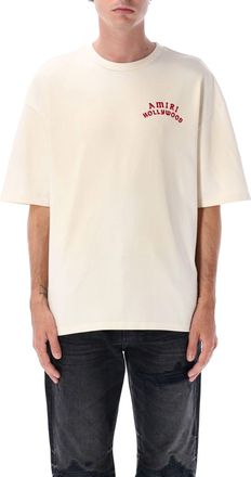 Amiri Mens Hollywood Oversized Tee - Ivory Cotton - Size Medium