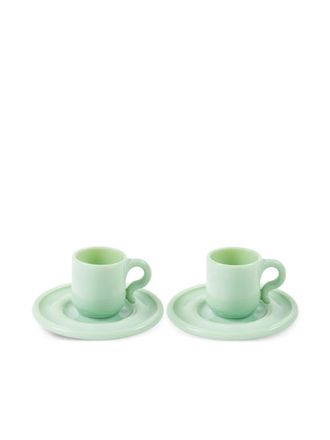 Pols Potten Gobi espresso cups (set of two) - unisex - glass - One Size - Green