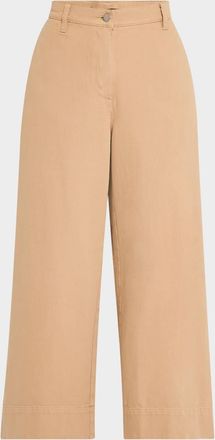 Eileen Fisher Cropped Wide-Leg Organic Cotton Pants
