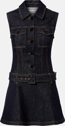 Self Portrait Belted denim minidress