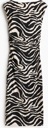 H&M Kleid mit Kappen&auml;rmeln - Cremefarben/Zebraprint