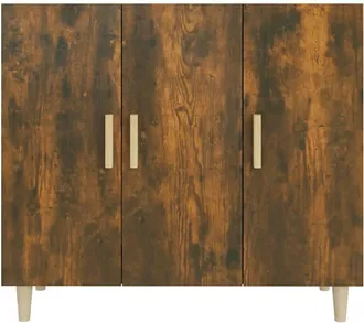 Berkfield Home Sideboard Smoked Oak 90x34x80 cm Engineered Wood in Brown | Size: 90 x 34 x 80 cm
