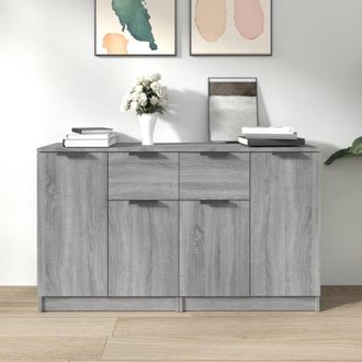 vidaXL Aparadores 2 Uds Madera Contrachapada Gris Sonoma 60x30x70 Cm Vidaxl