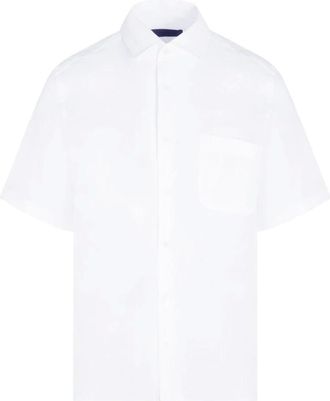 HUGO BOSS Short Sleeve Shirts, male, White, 2XL, Beckham White Shirt