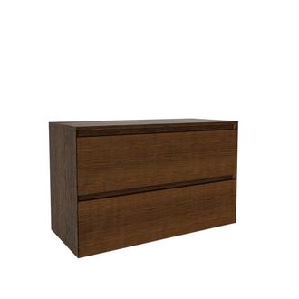 Saniclass Holz Atelier Badkamermeubelset - 100x45x60cm - 2 lades - topblad - Walnut pure