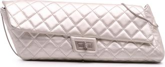 Chanel Pre-owned Womens Reissue 255 Flap Bag Quilted - Light Grey Leather - One Size