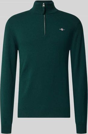 GANT Regular Fit Pullover mit Strick-Optik aus reiner Lammwolle in Dunkelgruen, Größe XXL