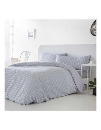 COTTON ARTEAN Funda n&oacute;rdica algodon 144 hilos gris azulado 280x240 cama 200