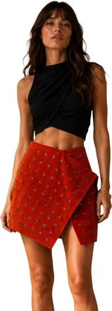 Balmain Gelaagde Koeienhuid Rok - Dames - Korte rokken - Bruin - XS - Rokken