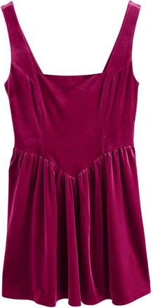 Next Square Neck Velvet Minidress in Pink at Nordstrom, Size 12 Us