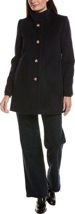 Fleurette Stand Collar Wool-Blend Car Coat
