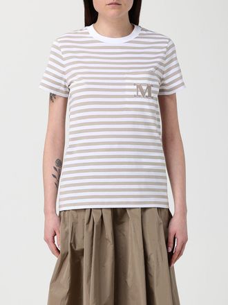 Max Mara Top in cotone a righe con logo Max Mara