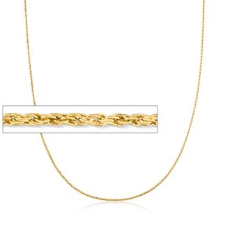 Canaria Canaria 1mm 10kt Yellow Gold Adjustable Rope Chain Necklace
