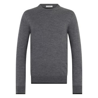 Paolo Pecora Round-neck Knitwear, male, Gray, Size: 2XL Crew neck sweater