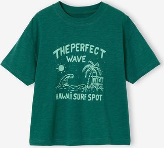 Vertbaudet T-Shirt mit grossem Print Jungen, Recycling-Baumwolle englischgr&uuml;n