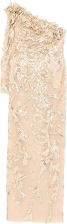 Saiid Kobeisy One-Shoulder Embroidered Tulle Dress