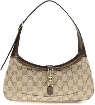 Gucci Jackie Slim Schoudertas - Dames - Schoudertassen - Beige - ONE Size - Leer - Tassen