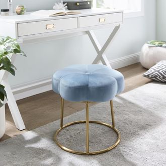 Linon Seraphina Accent Vanity Stool, Blue