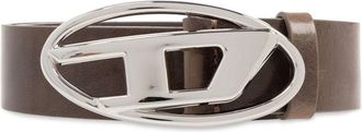 Diesel logo-buckle leather belt - unisex - Calf Leather - 70 - Brown