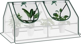 Woltu Invernadero De Jard&iacute;n Terraza 120x60x60cm Tipo Caseta Tubo De Acero Vivero Casero Con 2 Ventanas Para Cultivo Plantas Flores Tomates Blanco - Woltu