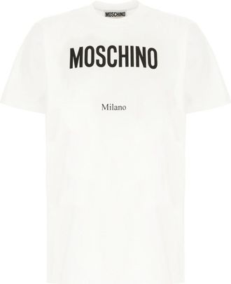 Moschino White Logo Crew Neck T-Shirt