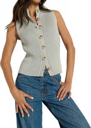 Nation Ltd Ira Textured Vest In Heather Grey
