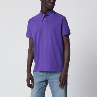 Polo Ralph Lauren Purple cotton Custom Slim-Fit polo shirt