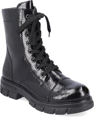 Rieker Zwarte zwarte laarsjes - Dames - Veterlaarzen - Zwart - 37 EU - Schoenen