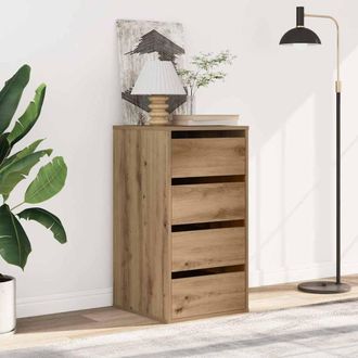 Berkfield Home Classic Corner Chest of Drawers Artisian Oak 40x41x76 cm Engineer in Brown | Size: 40 x 41 x 76 cm