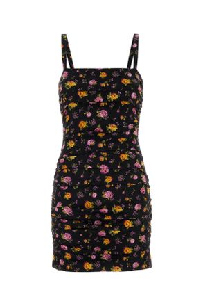 Dolce & Gabbana Printed Charmeuse Mini Dress