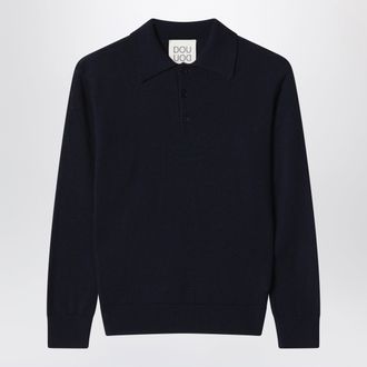 Douuod Blue wool polo shirt