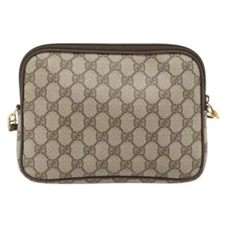 Gucci Vintage, unisex, Beige, ONE Size, Leer, Pre-owned Vintage Schoudertas