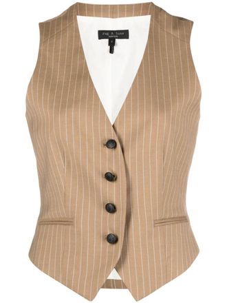 Rag & Bone Top Priya gessato - Marrone