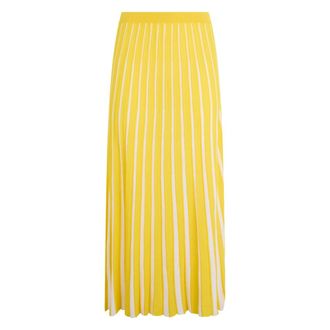 Red Valentino Midi Skirts, female, Yellow, Size: S Pleated Midi Skirt