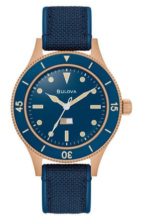 Bulova Archive Series MIL-SHIPS Bronze NATO Strap Watch, 41mm in Bronze-Tone at Nordstrom