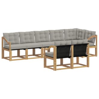 vidaXL Conjunto De Sof&aacute;s De Exterior 8 Pcs Blanco Y Gris Claro Vidaxl