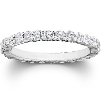 Pompeii3 1ct Diamond Eternity Wedding Ring in 14k White, Yellow, Rose Gold, or Platinum