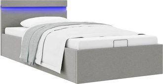 vidaXL Vidaxl - Cama Hidr&aacute;ulica Almacenaje Sin Colch&oacute;n Gris Claro 90x200 Cm