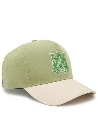 Amiri Embellished MA Logo-appliqu&eacute;d Canvas cap - Green - One Size