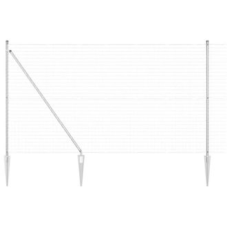 Berkfield Home Euro Fence with 7 Spike Posts 1.6x10 m Galvanised Steel in Silver