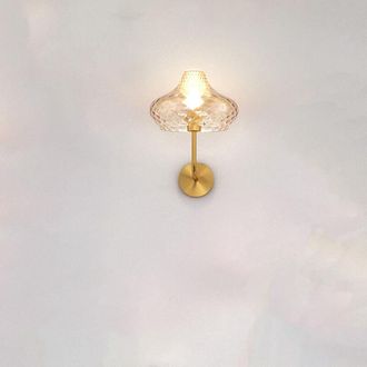 Top-Light Applique Contemporanea Dress Metallo Ottone Vetro Ambra 1 Luce E27