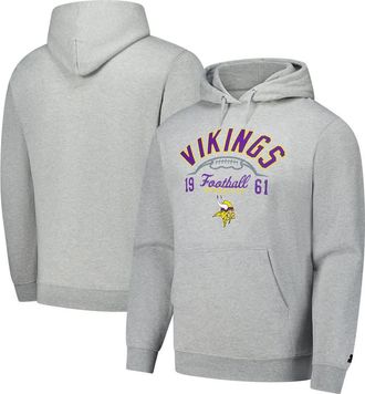 Starter Mens Starter Heather Gray Minnesota Vikings Pullover Hoodie at Nordstrom, Size Medium