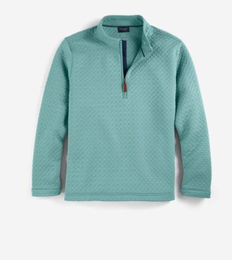 Cole Haan Mens Last Stitch Quarter Zip - Green Size Medium