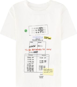 Maison Margiela Black Library Card Graphic Cotton T-Shirt
