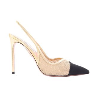 Aquazzura Heeled Mules, female, Multicolor, Size: 7 1/2 US Gia Mesh Sling 105