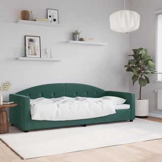 vidaXL Sof&aacute; Cama Sin Colch&oacute;n Terciopelo Verde Oscuro 80x200 Cm Vidaxl