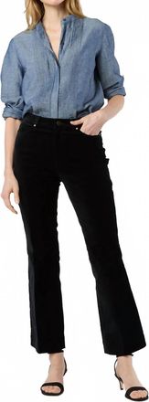 Ann Mashburn Kendall Flare 5-Pocket Jeans In Black Stretch Velveteen