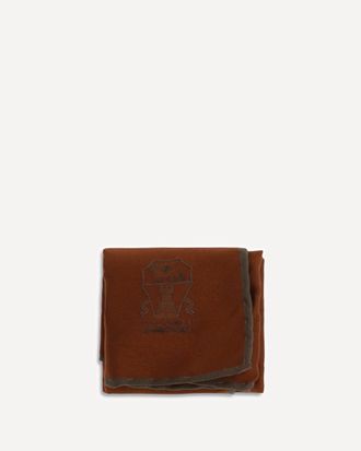 Brunello Cucinelli Printed logo silk Pocket Square Male UNI