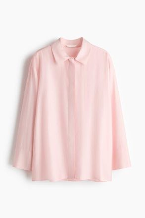 H&M Oversized Shirt in Light Pink at Nordstrom, Size Xx-Small